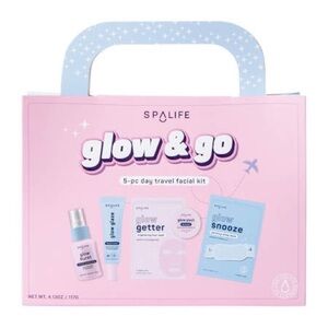 SpaLife Glow & Go 5-Piece Day Travel Facial Kit - Pink